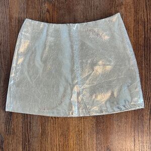 Metallic Gold Mini Skirt - Women